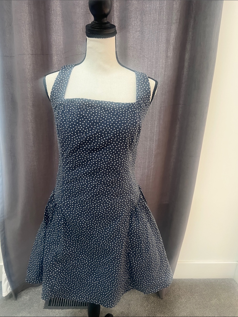 Abercrombie & Fitch Navy Blue Polka Dot Mini Dress